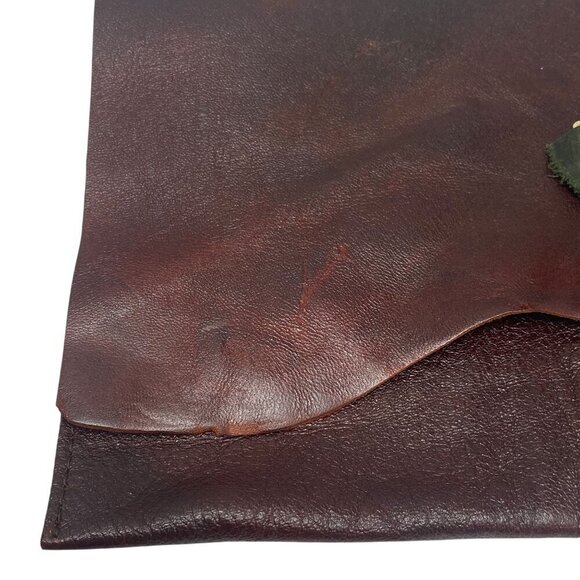 Artisan Bag by Urban Heirlooms Brown Leather Velvet Lace Red Rose Accent Clutch - Picture 9 of 10